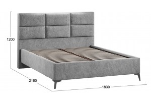 Кровать без ПМ Делана 1600 (без подъемного механизма) Микровелюр Wellmart Silver