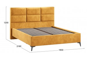 Кровать без ПМ Делана 1600 (без подъемного механизма) Микровелюр Wellmart Yellow