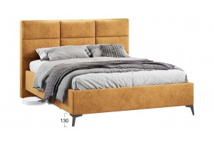 Кровать без ПМ Делана 1600 (без подъемного механизма) Микровелюр Wellmart Yellow