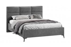 Кровать без ПМ Делана 1600 (без подъемного механизма) Велюр Brut Grey 16