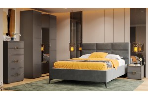 Кровать без ПМ Делана 1600 (без подъемного механизма) Велюр Brut Grey 16