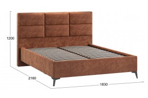 Кровать без ПМ Делана 1600 (без подъемного механизма) Велюр Brut Terracot 13