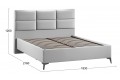 Кровать без ПМ «Делана» 1600 (без подъемного механизма) Велюр Confetti Silver