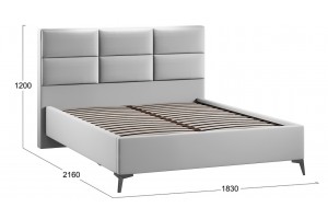 Кровать без ПМ Делана 1600 (без подъемного механизма) Велюр Confetti Silver