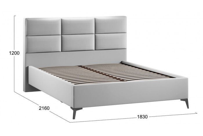 Кровать без ПМ «Делана» 1600 (без подъемного механизма) Велюр Confetti Silver