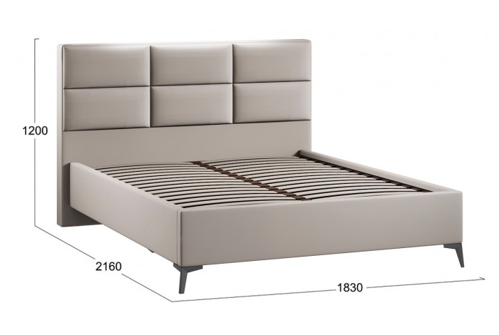 Кровать без ПМ «Делана» 1600 (без подъемного механизма) Велюр Confetti Smoke