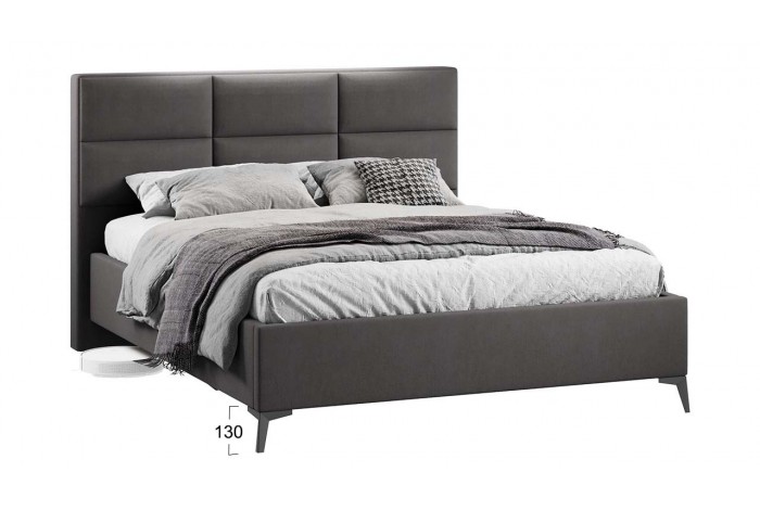 Кровать без ПМ «Делана» 1600 (без подъемного механизма) Велюр Графит