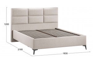 Кровать без ПМ Делана 1600 (без подъемного механизма) Велюр Мокко светлый