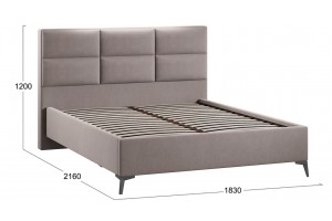 Кровать без ПМ Делана 1600 (без подъемного механизма) Велюр Мокко темный