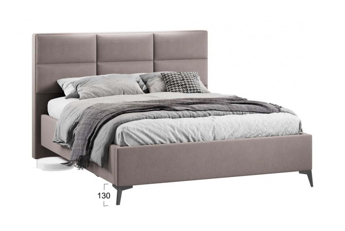 Кровать без ПМ «Делана» 1600 (без подъемного механизма) Велюр Мокко темный