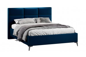 Кровать без ПМ Делана 1600 (без подъемного механизма) Велюр Confetti Blue