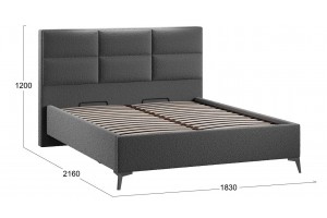 Кровать с ПМ Делана 1600 (с подъемным механизмом) Экомех Barni Grey