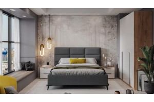 Кровать с ПМ Делана 1600 (с подъемным механизмом) Микрошенилл Relax Graphite