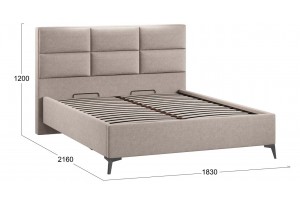 Кровать с ПМ Делана 1600 (с подъемным механизмом) Микрошенилл Relax Latte