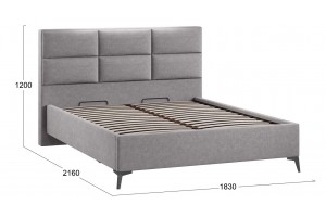 Кровать с ПМ Делана 1600 (с подъемным механизмом) Микрошенилл Relax Mocco