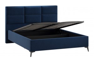 Кровать с ПМ Делана 1600 (с подъемным механизмом) Микровелюр Wellmart Blue