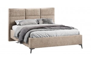 Кровать с ПМ Делана 1600 (с подъемным механизмом) Микровелюр Wellmart Dark Beige