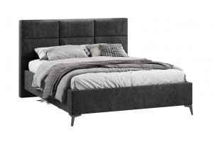 Кровать с ПМ Делана 1600 (с подъемным механизмом) Микровелюр Wellmart Graphite