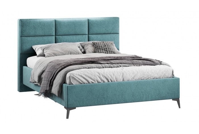 Кровать с ПМ «Делана» 1600 (с подъемным механизмом) Микровелюр Wellmart Indigo