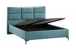 Кровать с ПМ Делана 1600 (с подъемным механизмом) Микровелюр Wellmart Indigo