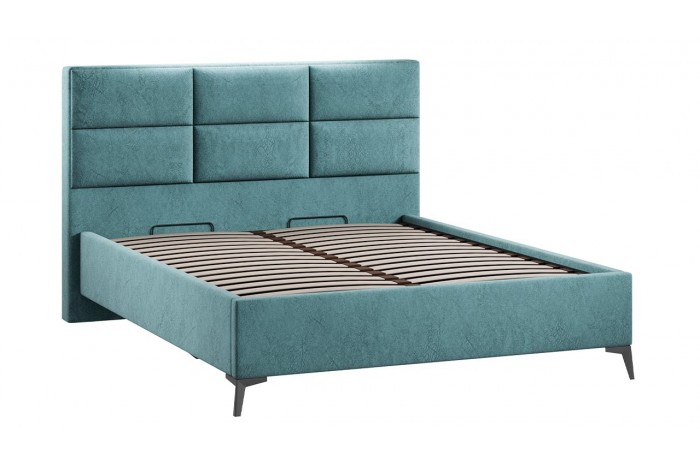 Кровать с ПМ «Делана» 1600 (с подъемным механизмом) Микровелюр Wellmart Indigo