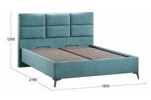 Кровать с ПМ Делана 1600 (с подъемным механизмом) Микровелюр Wellmart Indigo