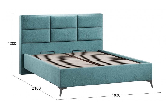 Кровать с ПМ «Делана» 1600 (с подъемным механизмом) Микровелюр Wellmart Indigo