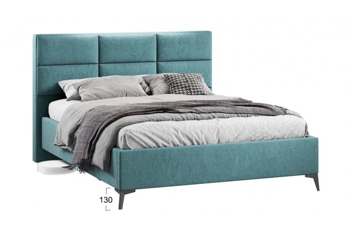 Кровать с ПМ «Делана» 1600 (с подъемным механизмом) Микровелюр Wellmart Indigo