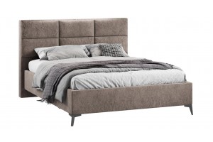 Кровать с ПМ Делана 1600 (с подъемным механизмом) Микровелюр Wellmart Latte