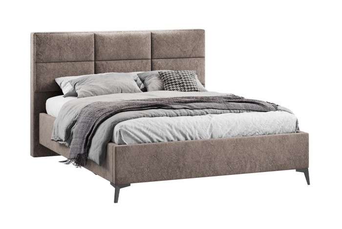 Кровать с ПМ «Делана» 1600 (с подъемным механизмом) Микровелюр Wellmart Latte