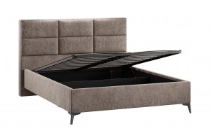 Кровать с ПМ Делана 1600 (с подъемным механизмом) Микровелюр Wellmart Latte