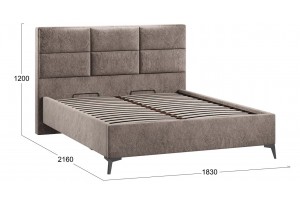 Кровать с ПМ Делана 1600 (с подъемным механизмом) Микровелюр Wellmart Latte