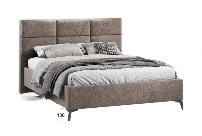Кровать с ПМ «Делана» 1600 (с подъемным механизмом) Микровелюр Wellmart Latte
