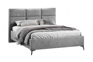 Кровать с ПМ Делана 1600 (с подъемным механизмом) Микровелюр Wellmart Silver