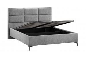 Кровать с ПМ Делана 1600 (с подъемным механизмом) Микровелюр Wellmart Silver