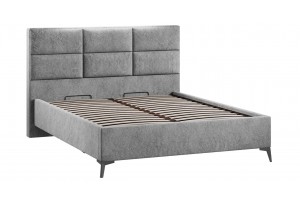 Кровать с ПМ Делана 1600 (с подъемным механизмом) Микровелюр Wellmart Silver