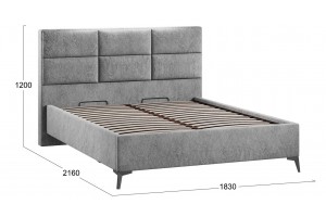 Кровать с ПМ Делана 1600 (с подъемным механизмом) Микровелюр Wellmart Silver