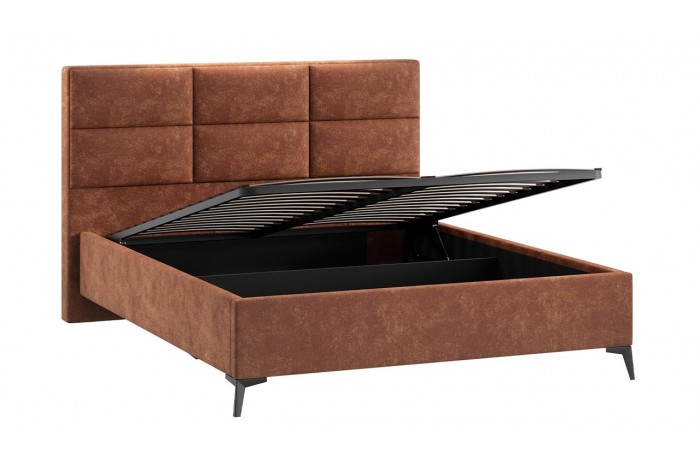 Кровать с ПМ «Делана» 1600 (с подъемным механизмом) Велюр Brut Terracot 13