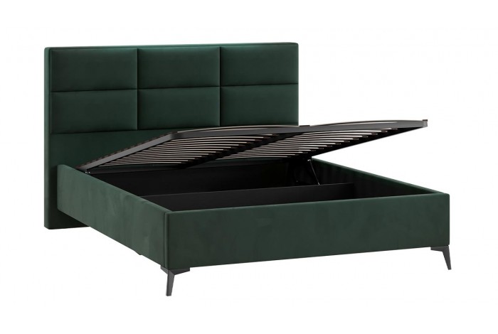 Кровать с ПМ «Делана» 1600 (с подъемным механизмом) Велюр Confetti Deep forest