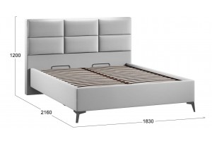 Кровать с ПМ Делана 1600 (с подъемным механизмом) Велюр Confetti Silver