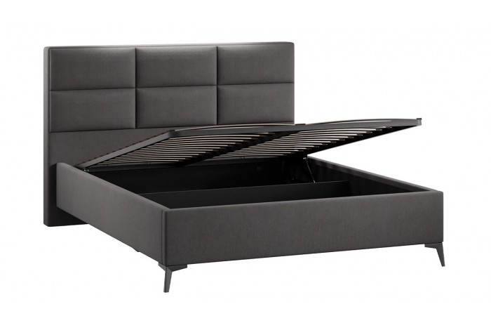 Кровать с ПМ «Делана» 1600 (с подъемным механизмом) Велюр Графит