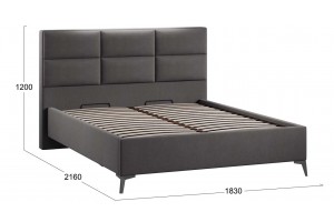 Кровать с ПМ Делана 1600 (с подъемным механизмом) Велюр Графит