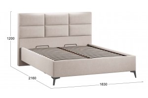 Кровать с ПМ Делана 1600 (с подъемным механизмом) Велюр Мокко светлый