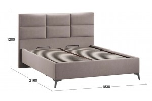 Кровать с ПМ Делана 1600 (с подъемным механизмом) Велюр Мокко темный