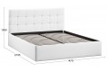 Кровать без ПМ «Джоли» 1400 Тип 1 (без подъемного механизма) Экокожа Polo white