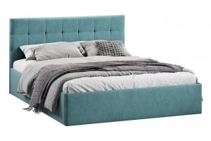 Кровать без ПМ Джоли 1400 Тип 1 (без подъемного механизма) Микровелюр Wellmart Indigo