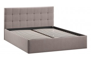 Кровать без ПМ Джоли 1400 Тип 1 (без подъемного механизма) Велюр Мокко темный