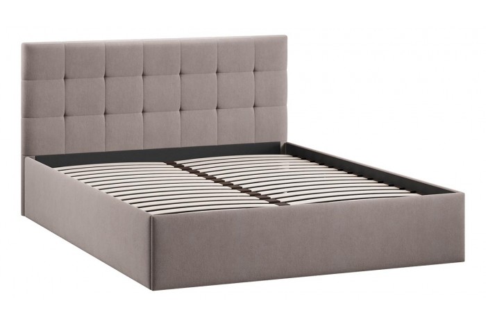 Кровать без ПМ «Джоли» 1400 Тип 1 (без подъемного механизма) Велюр Мокко темный