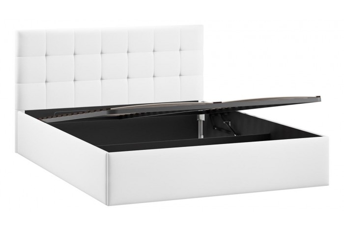 Кровать с ПМ «Джоли» 1400 Тип 1 (с подъемным механизмом) Экокожа Polo white