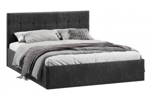 Кровать с ПМ Джоли 1400 Тип 1 (с подъемным механизмом) Микровелюр Wellmart Graphite